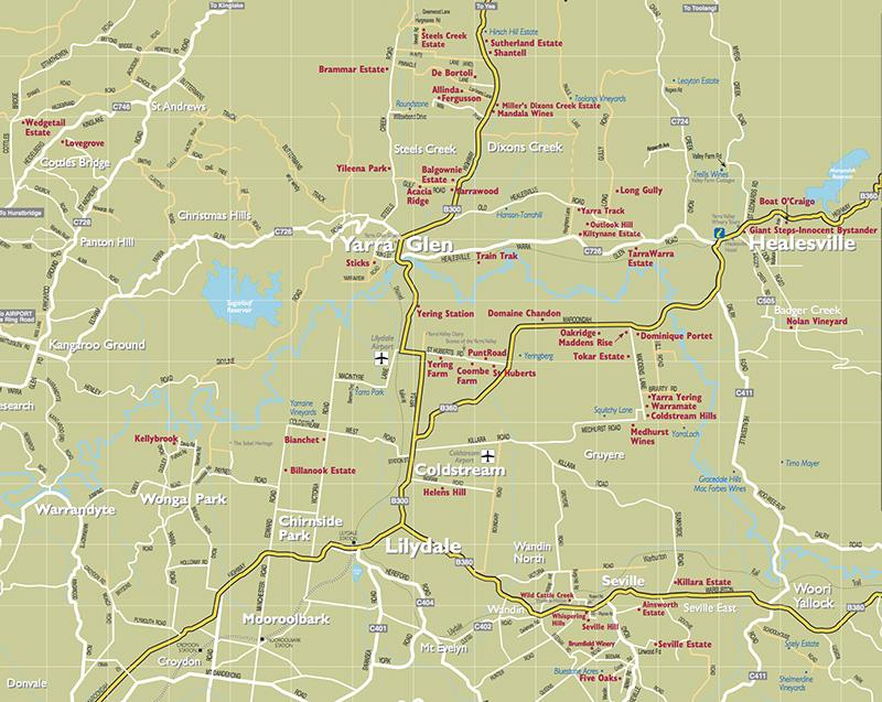 yarra valley map